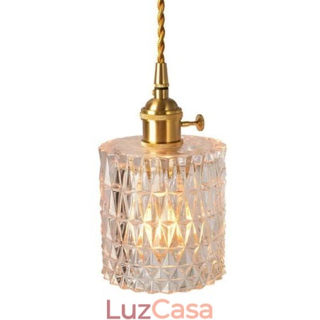 Luminária pendente de vidro canelado com jarra de gelatina Luminária pendente de vidro canelado com jarra de gelatina