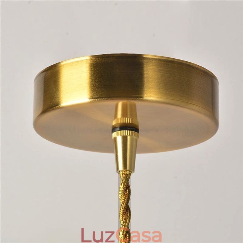 Luminária pendente de vidro canelado com jarra de gelatina