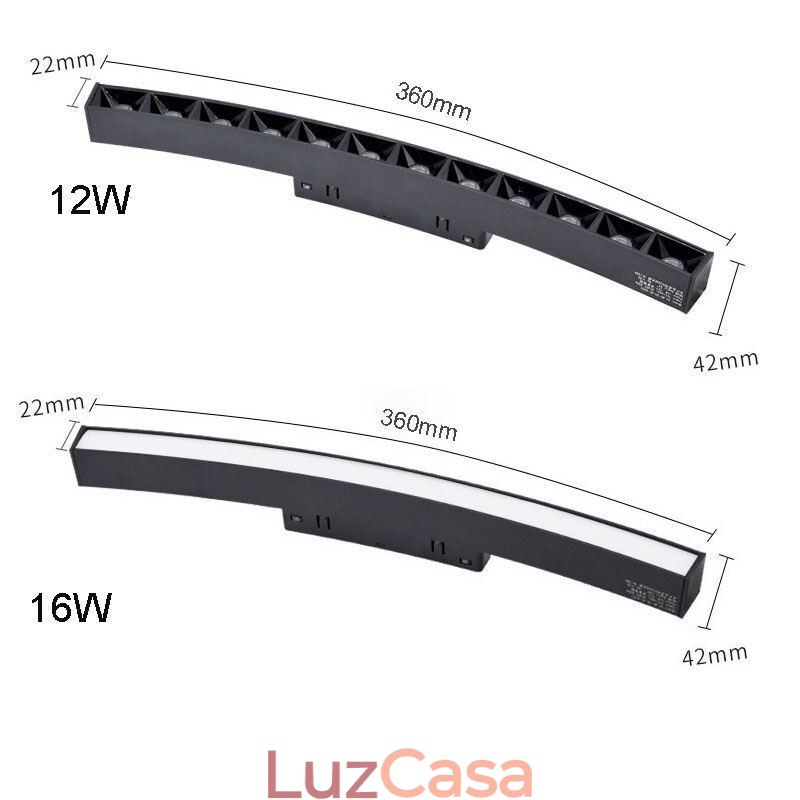 Luminária de trilho circular magnética embutida 150 cm