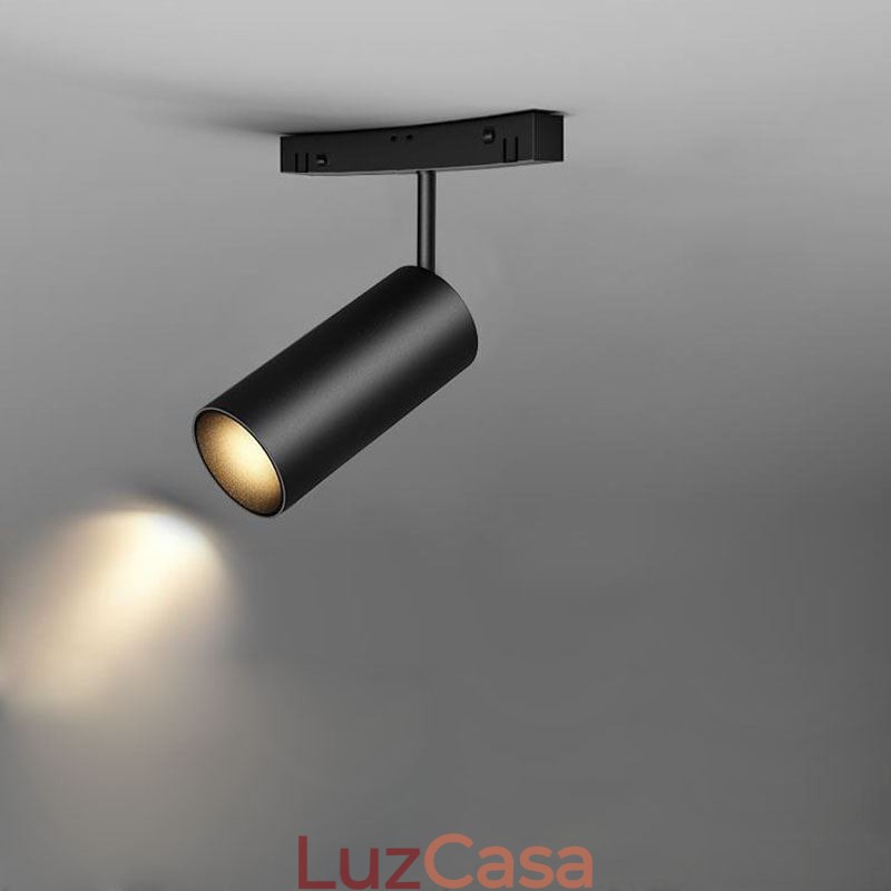 Luminária Circular Magnética de Trilho Rebaixada Holofote Decorativo 150cm