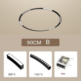Luminária Circular Magnética de Trilho Rebaixada Spotlight Luz Decorativa 80cm