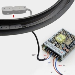 Luminária Circular de Trilho Magnética Recesso Spotlight Luz Decorativa 60cm