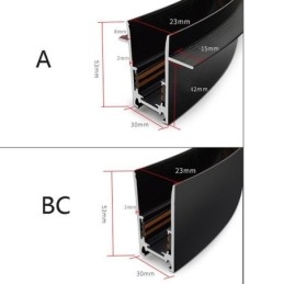 Trilhos de iluminação de trilhos embutidos, tiras de trilhos de alumínio magnéticas redondas