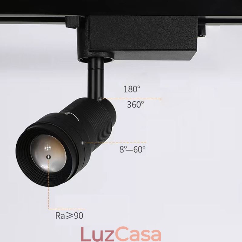Track Spotlight Iluminação de realce com foco livre