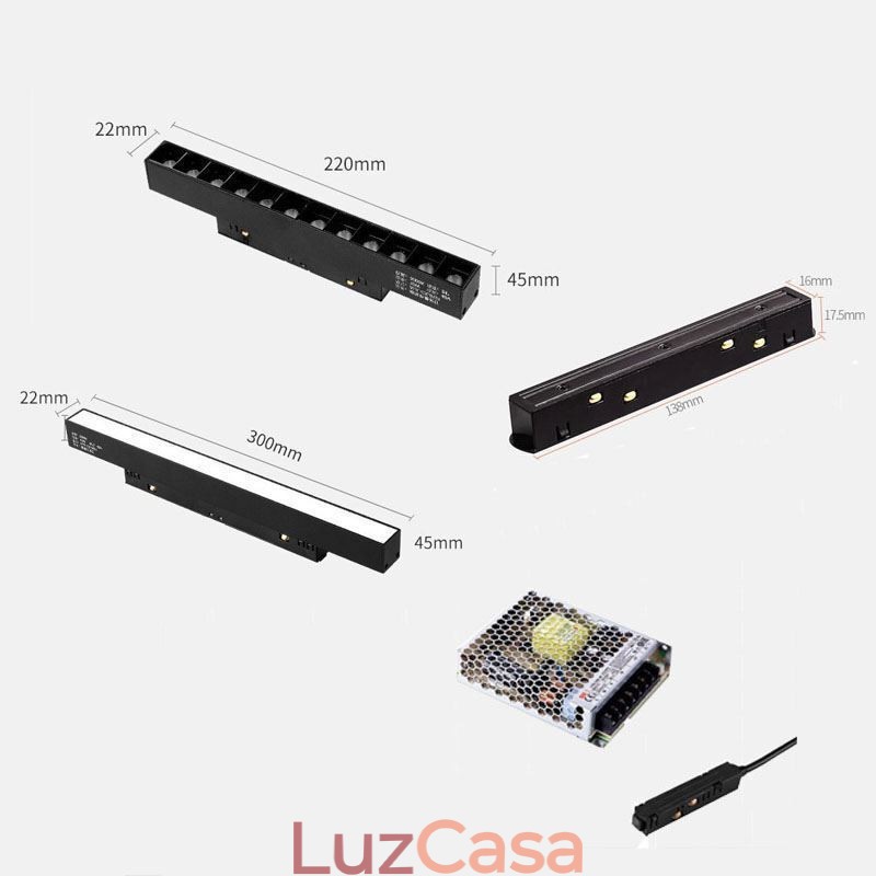 Luminária de trilho magnético embutida Spotlight Luz decorativa 3M 36V