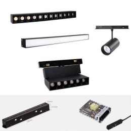 Luz de trilho magnética embutida holofote luz decorativa 6m*2