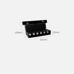 Luz de trilho magnética embutida holofote luz decorativa 6m*2