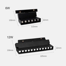 Holofote de grade de trilho embutido Holofote de faixa de trilho Holofote de grade dobrável magnética 36V