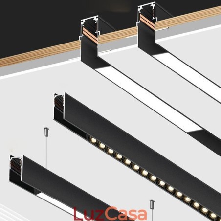 Trilhos de iluminação de trilhos embutidos Perfil de superfície de trilho de alumínio magnético Faixa de luz de trilho ultrafina 100 cm Trilhos de iluminação de trilhos embutidos Perfil de superfície de trilho de alumínio magnético Faixa de luz de trilho ultrafina 100 cm