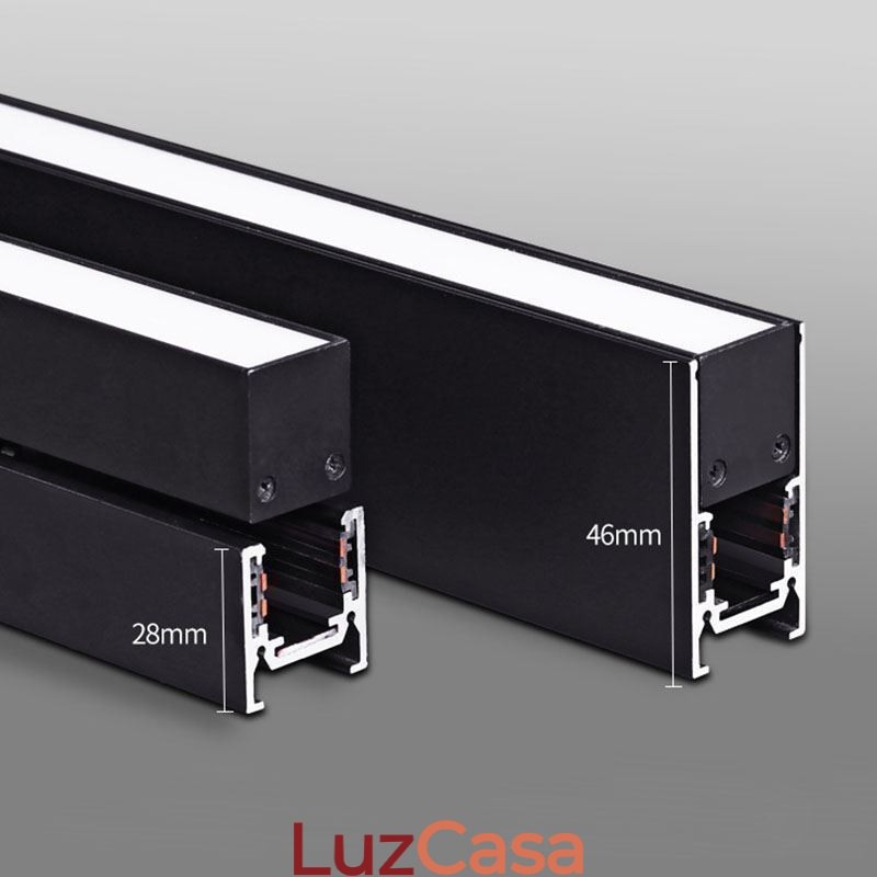 Trilhos de iluminação de trilhos embutidos Perfil de superfície de trilho de alumínio magnético Faixa de luz de trilho ultrafina 100 cm