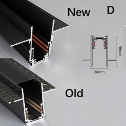 Trilhos de iluminação de trilhos embutidos Perfil de superfície de trilho de alumínio magnético Faixa de luz de trilho ultrafina 100 cm