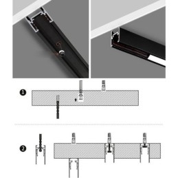 Trilhos de iluminação de trilhos embutidos Perfil de superfície de trilho de alumínio magnético Faixa de luz de trilho ultrafina 100 cm