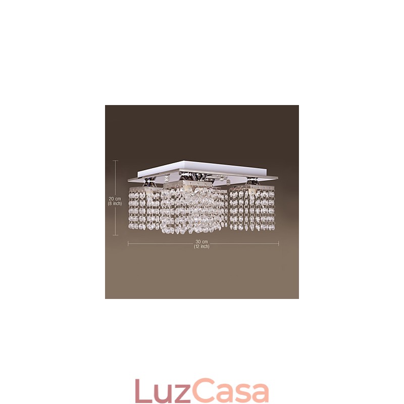 Luminária de Teto Cristal Moderna 5 Luzes