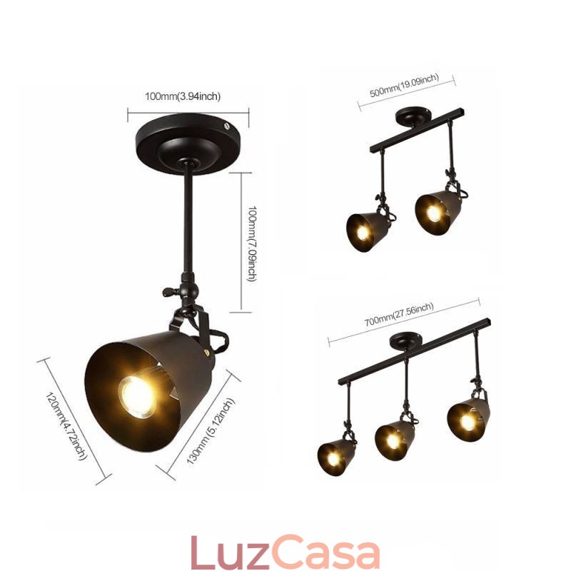Luminária de teto rústica de ferro estilo country vintage