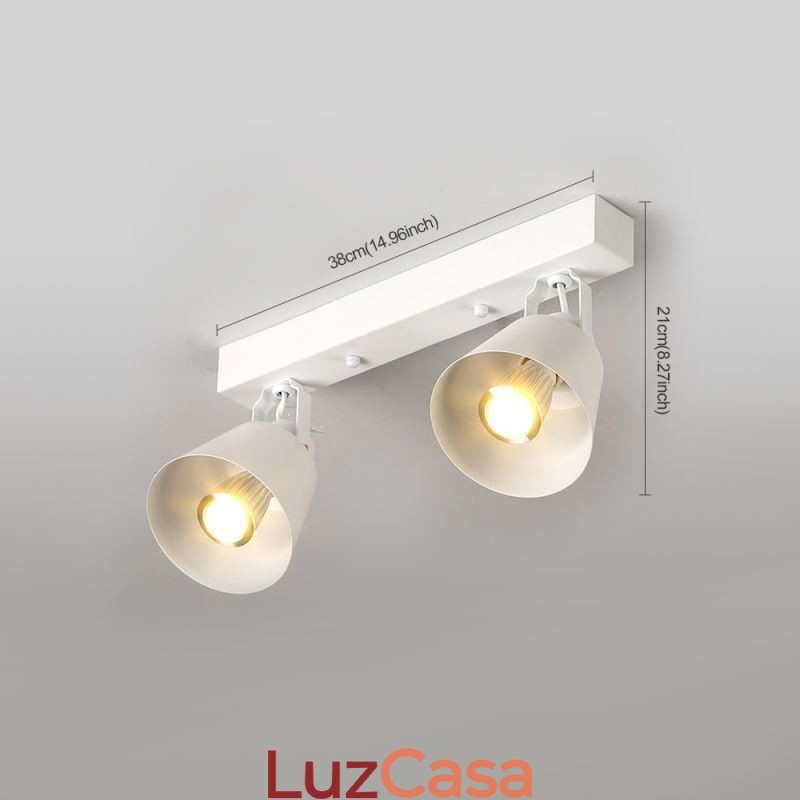 Iluminação de trilho de ferro industrial com holofotes vintage rústicos