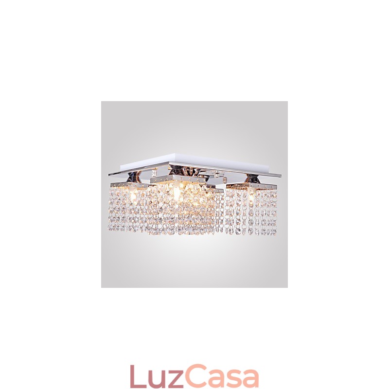 Luminária de Teto Cristal Moderna 5 Luzes