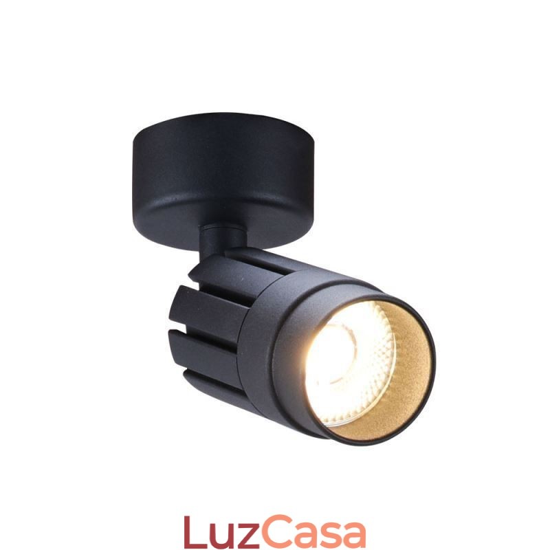 Holofote COB giratório Holofote de teto preto (luz única)