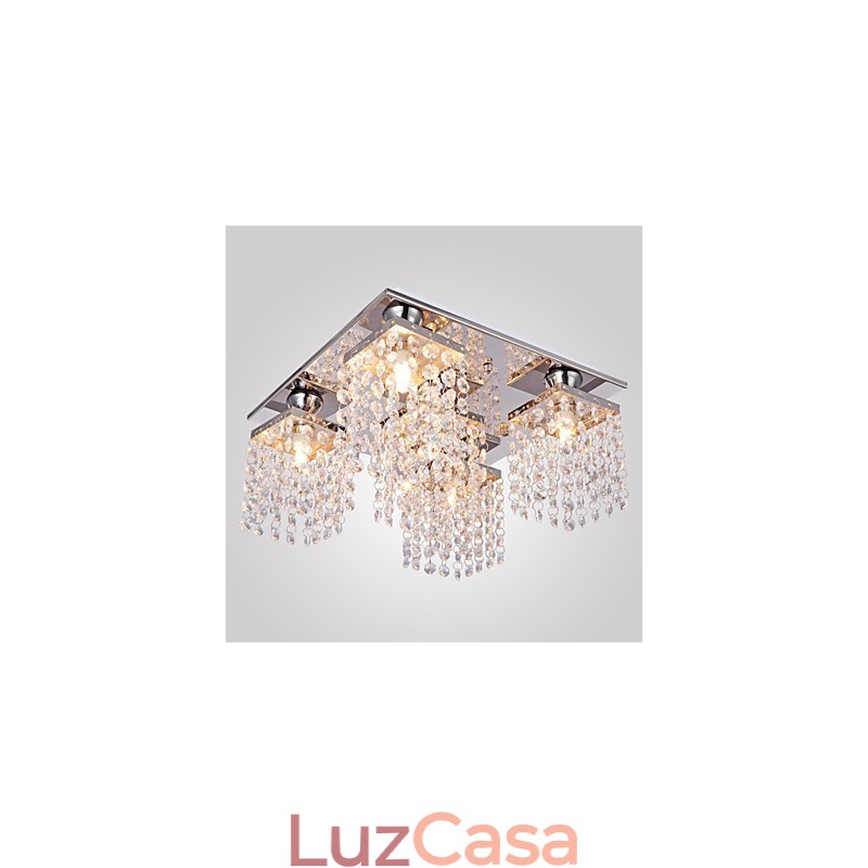 Luminária de Teto Cristal Moderna 5 Luzes