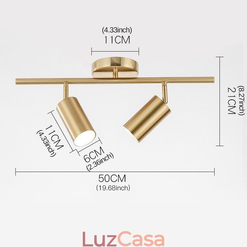 Modern Simple Spotlight Alumínio Trilho de teto Luz