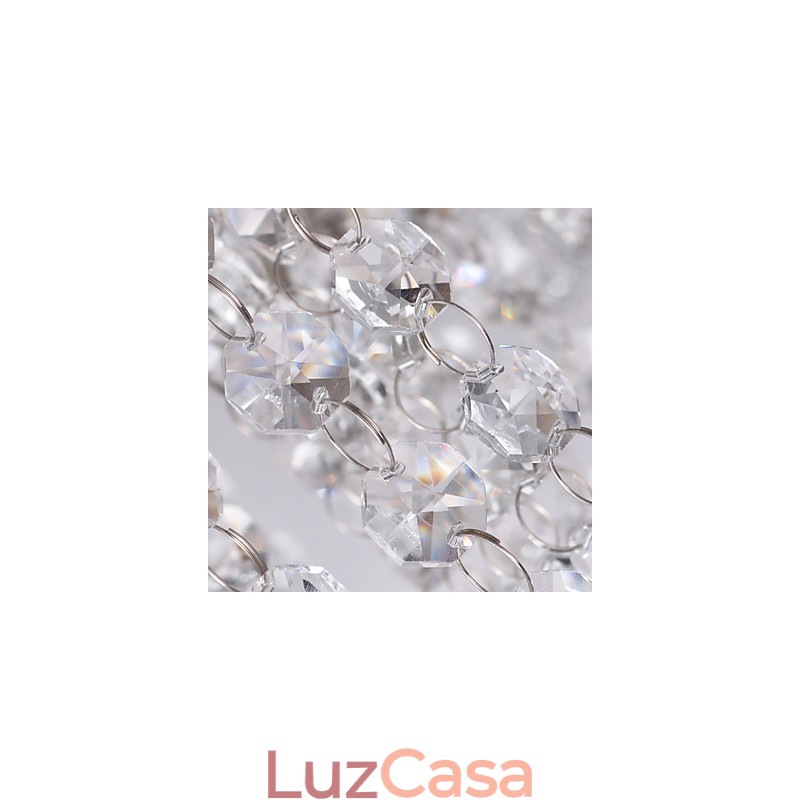 Luminária de Teto Cristal Moderna 5 Luzes