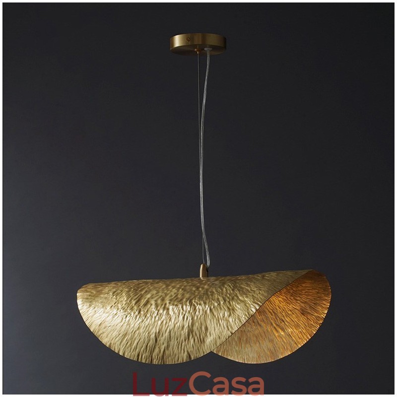 Luminária pendente clássica tradicional de latão puro em metal