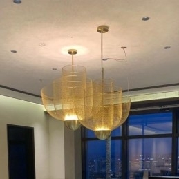 Nordic Grid Designer Criativo e Único Forma Arte Luminária Decorativa Pendente