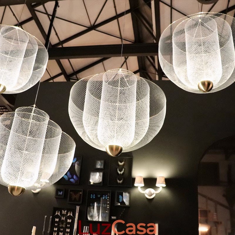 Nordic Grid Designer Criativo e Único Forma Arte Luminária Decorativa Pendente