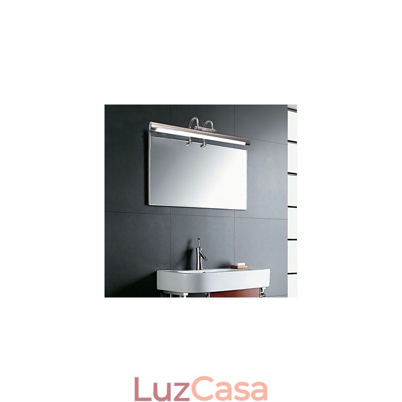 Luzes de espelho de aço inoxidável, luminárias de parede de banheiro de acrílico, luzes de maquiagem, branco frio, branco quente (tamanho: 57X13,5X15)