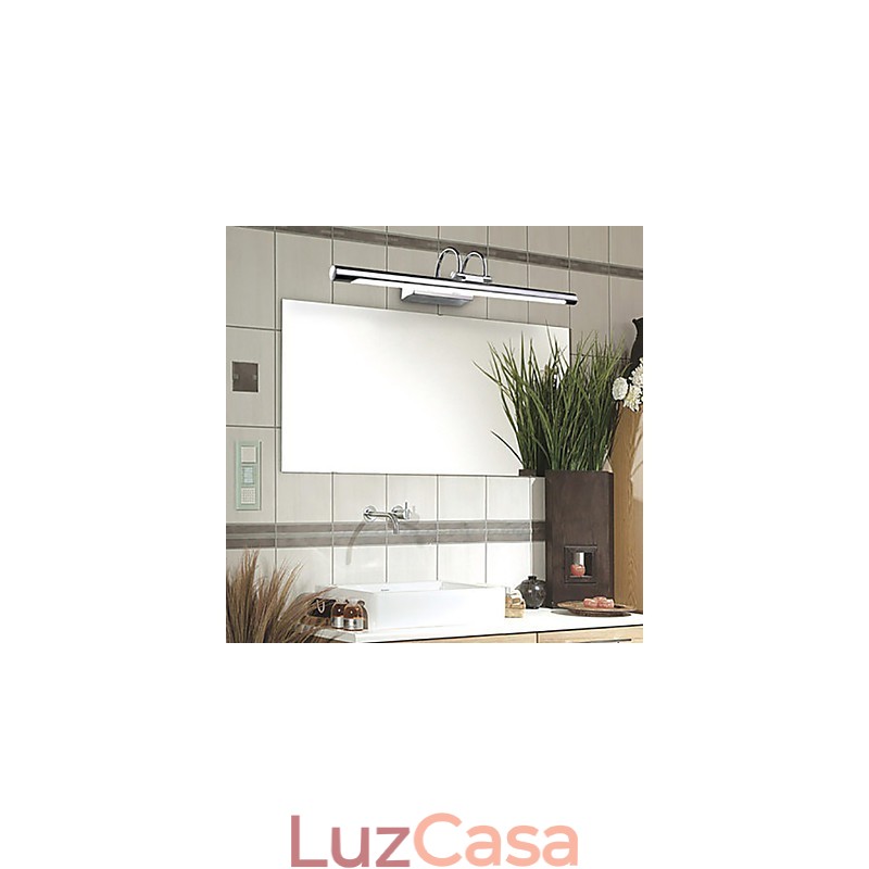 Luzes de espelho de aço inoxidável, luminárias de parede de banheiro de acrílico, luzes de maquiagem, branco frio, branco quente (tamanho: 57X13,5X15)