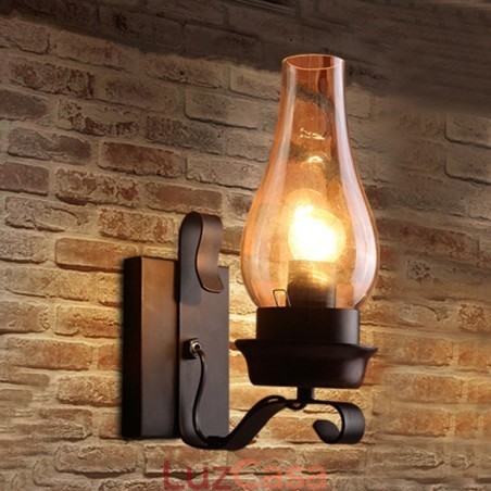 Luminária de parede de vidro nórdico retrô rústica, arandela de cabeceira para quarto, luminárias de parede industriais vintage Luminária de parede de vidro nórdico retrô rústica, arandela de cabeceira para quarto, luminárias de parede industriais vintage
