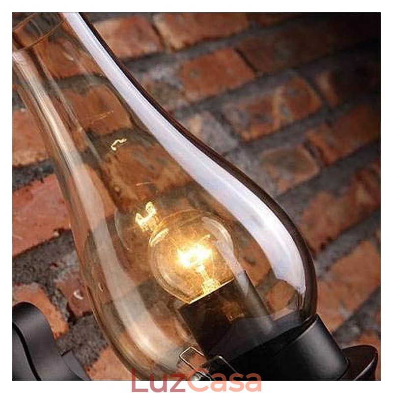 Luminária de parede de vidro nórdico retrô rústica, arandela de cabeceira para quarto, luminárias de parede industriais vintage