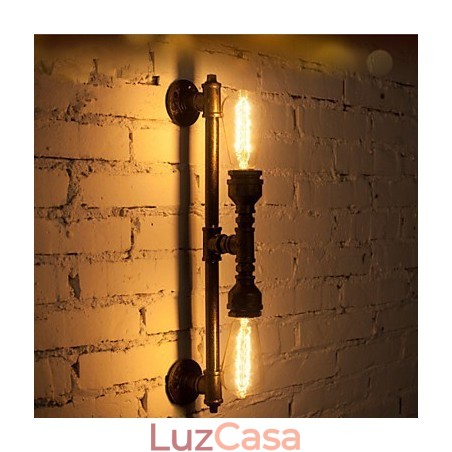 Luminária de parede de tubo de água de ferro forjado, luzes de corredor vintage, luminária de parede de ferro loft, lâmpada incandescente Edison, lâmpada FJ DB2 046A0 Luminária de parede de tubo de água de ferro forjado, luzes de corredor vintage, luminária de parede de ferro loft, lâmpada incandescente Edison, lâmpada FJ DB2 046A0