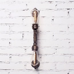 Luminária de parede de tubo de água de ferro forjado, luzes de corredor vintage, luminária de parede de ferro loft, lâmpada incandescente Edison, lâmpada FJ DB2 046A0