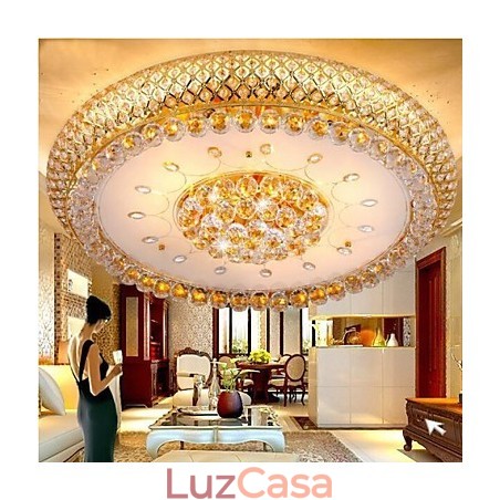 Luminária de teto redonda de cristal absorvente com cúpula de 80 cm de diâmetro e contém 15 lâmpadas Luminária de teto redonda de cristal absorvente com cúpula de 80 cm de diâmetro e contém 15 lâmpadas