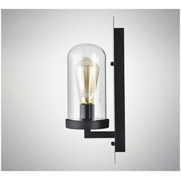 Luminárias de estilo rústico, arandela de vidro de ferro, luminária de parede retrô, luz dos EUA