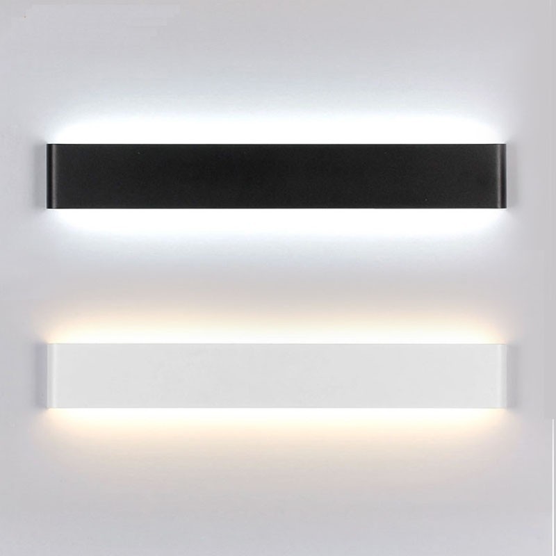 Luminárias de parede contemporâneas longas e modernas e arandelas para iluminação interna de parede de metal IP 44 para banheiro, quarto, sala de estar