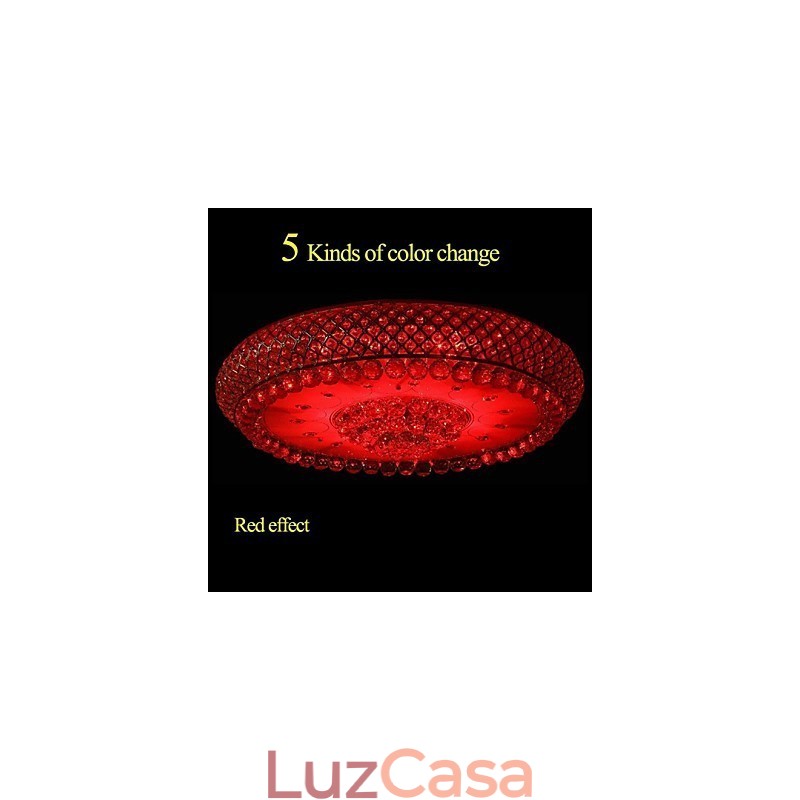 Luminária de teto redonda de cristal absorvente com cúpula de 80 cm de diâmetro e contém 15 lâmpadas