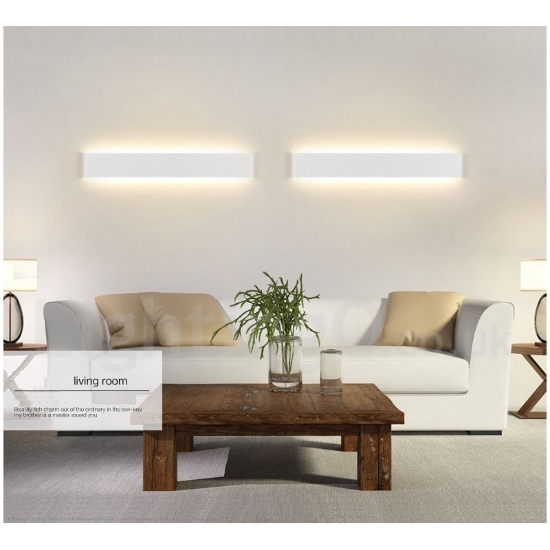 Luminárias de parede contemporâneas longas e modernas e arandelas para iluminação interna de parede de metal IP 44 para banheiro, quarto, sala de estar