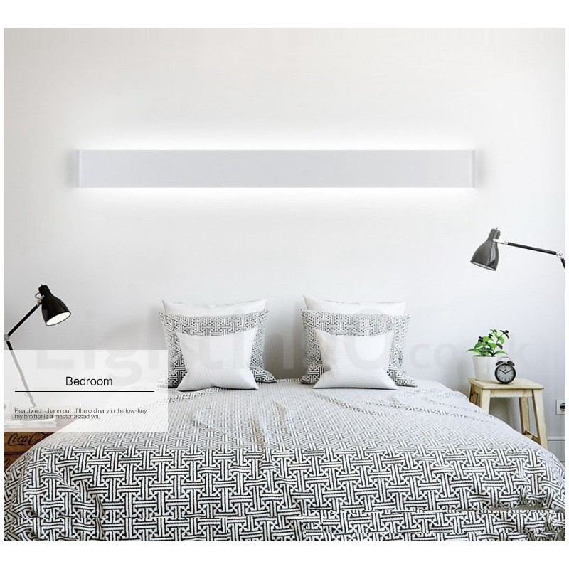 Luminárias de parede contemporâneas longas e modernas e arandelas para iluminação interna de parede de metal IP 44 para banheiro, quarto, sala de estar