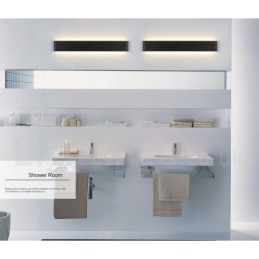 Luminárias de parede contemporâneas longas e modernas e arandelas para iluminação interna de parede de metal IP 44 para banheiro, quarto, sala de estar