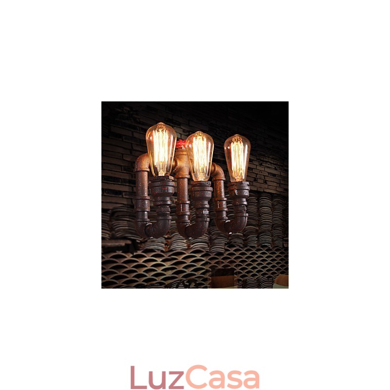 Apliques de parede estilo mini chalé rústico metal