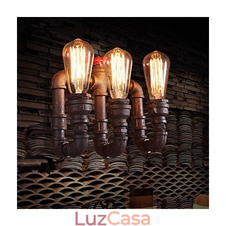 Apliques de parede estilo mini chalé rústico metal