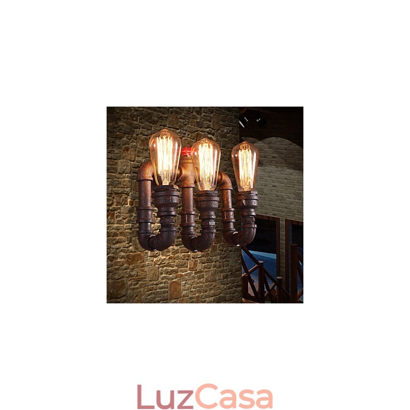 Apliques de parede estilo mini chalé rústico metal