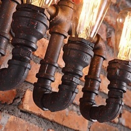 Apliques de parede estilo mini chalé rústico metal