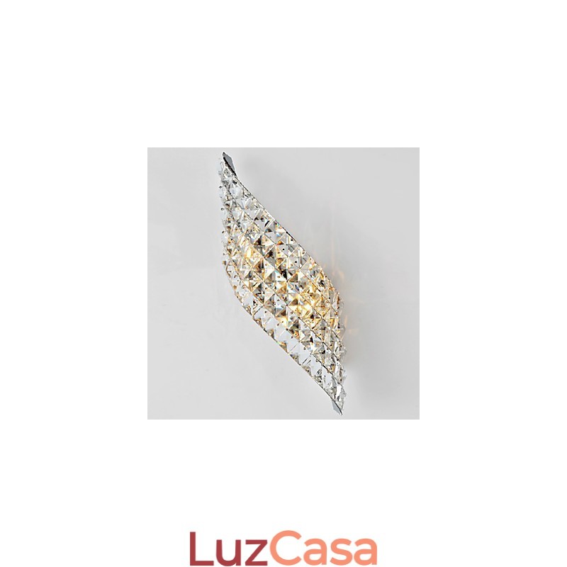 Luminária de parede de cristal moderna com incisão galvanizada e têmpera