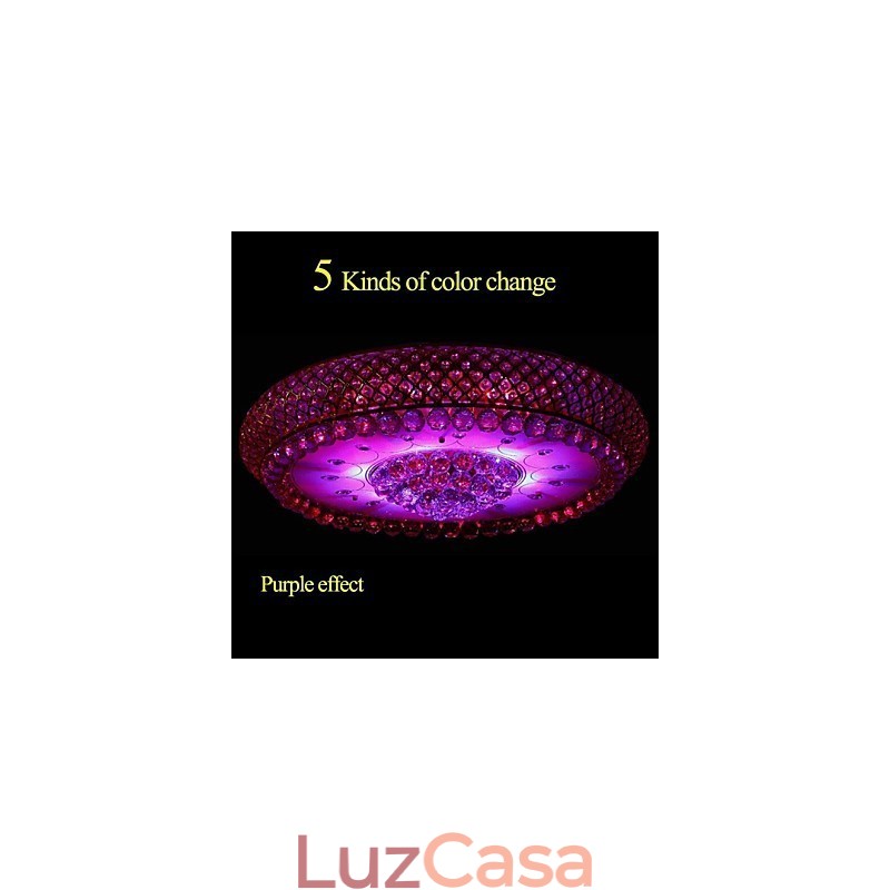 Luminária de teto redonda de cristal absorvente com cúpula de 80 cm de diâmetro e contém 15 lâmpadas