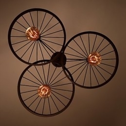 Luminárias pendentes retrô estilo loft, lustre de ferro forjado estilo industrial, rodas americanas