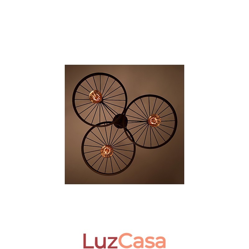 Luminárias pendentes retrô estilo loft, lustre de ferro forjado estilo industrial, rodas americanas