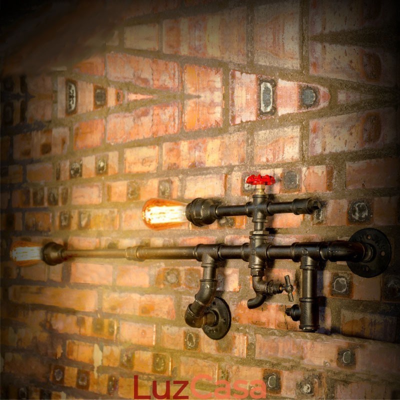 Luminária de parede industrial vintage, banheiro, cozinha, tubo de jantar, luz edison, luxo, sala de jantar, arandelas, lamparas fj db2 014a0