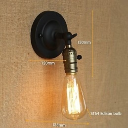 Edison Lâmpada Corredor Retro Minimalista Cabeceira Corredor Café Terraço Canal Mini Arandela